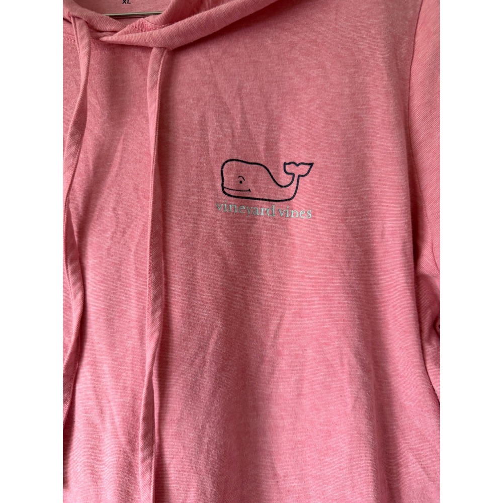 Vineyard Vines Womens XL Edgartown T-Shirt Hoodie Pink Whale Graphic Long Sleeve - Picture 2 of 6